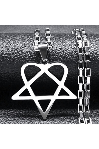Choice A 60cm CH SR Hip Hop Rock Music Him Heartagram Star Heart Necklace for...