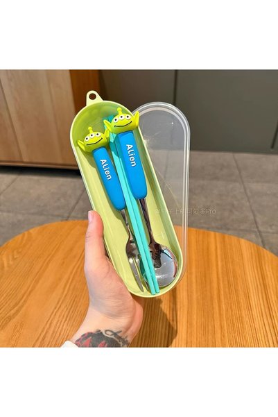 Choice3 Bandai L Toy Story 5 Spoon Fork Cutlery Set Woody Buzz Lightyear Jess...