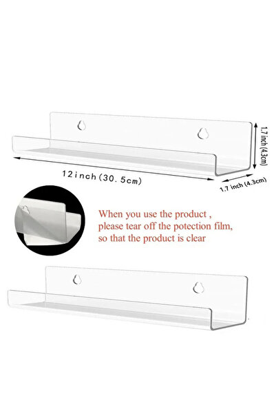 Choice1 12inch-2pcs 2pcs Acrylic Record Display Stand Shelf Clear Wall Mounte...