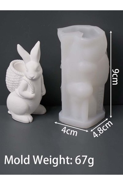 Choice rabbit 3D Easter Bunny Silicone Mold DIY Cute Animal Basket Rabbit Vas...