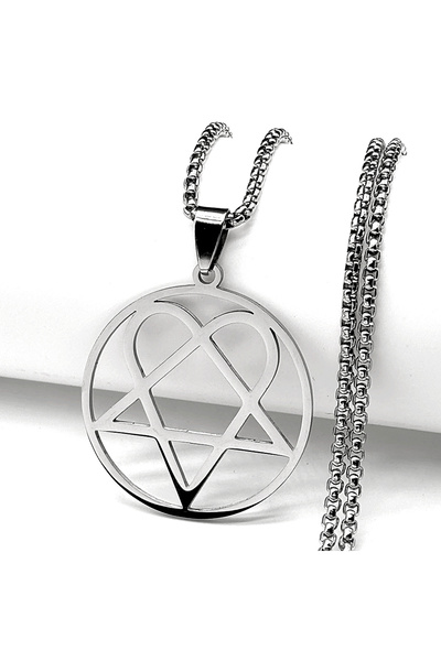 choice2 SR Hip Hop Rock Music Him Heartagram Star Heart Necklace for Women Me...