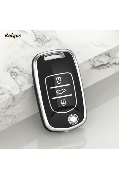 Choice black Fashion TPU Car Flip Key Case Cover Shell Fob for Baojun 560 Rs-...