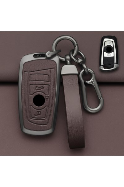 Choice3 غطاء مفتاح سيارة بني اللون بثلاثة أزرار بتصميم معدني، مناسب لسيارات B...
