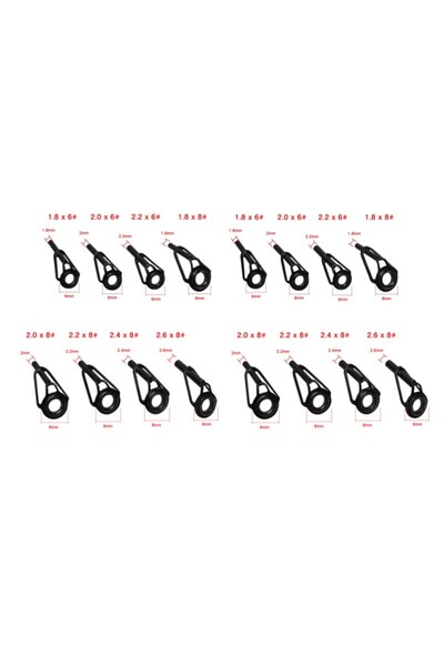 Choice Black 16pcs 8/16/80Pcs Black Top Tip Guide for Spinning Casting Fishin...