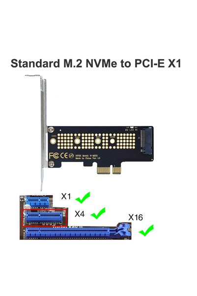 Choice NVMe to PCIE X1 M.2 NVME SSD to PCIe 4.0 Adapter Card 64Gbps M-Key PCI...