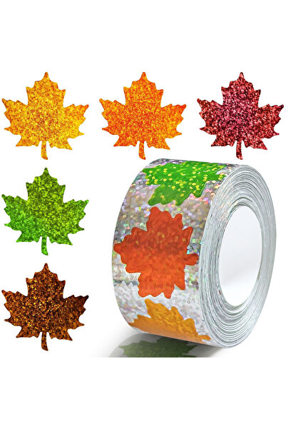 Choice Laser-2.5cm 500Pcs Fall Thanksgiving Leaf Stickers 5 Colors Maple Leaf...