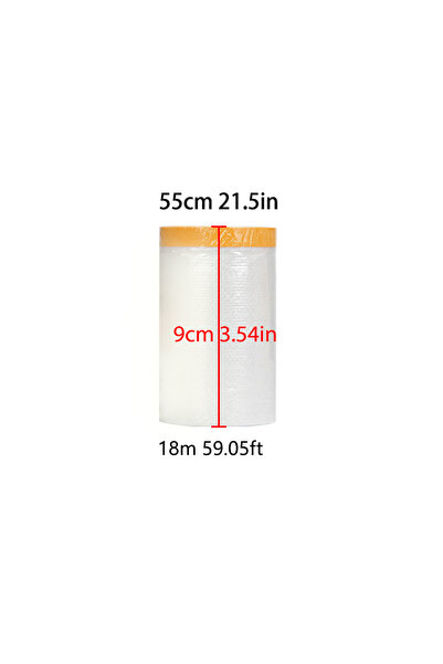 Choice4 55cmx18m Pre-Taped Masking Film Protection PE Covering Cloth Tape for...