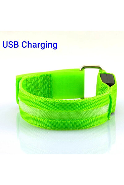Choice Green Night Running Armband LED Light Outdoor Sports USB Rechargeable ...