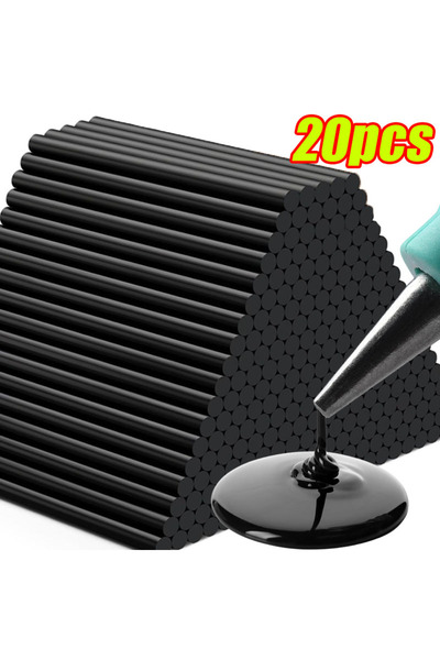 Choice13 7 × 100 مم، 20 قطعة، 100 قطعة، لاصق أسود ساخن، عصا لاصقة لإصلاح انبع...