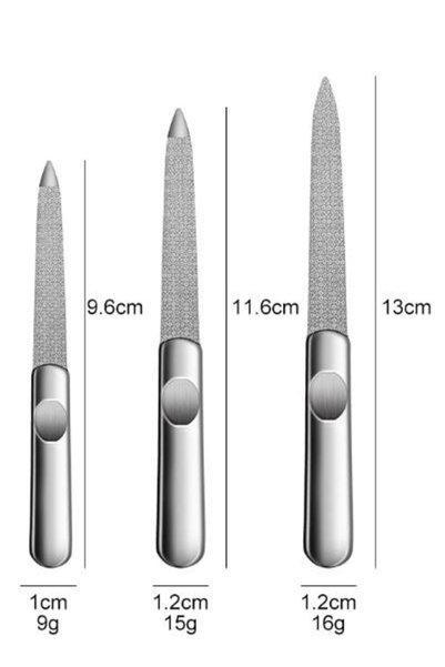 Choice Light Gray Mix 3 Size Nail File Stainless Steel Professional Exfoliati...