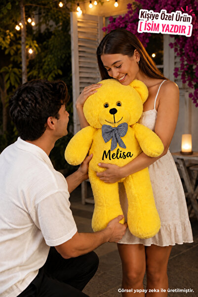 Özgüner Oyuncak Kişiye Özel İsim Baskılı Oyuncak Papyonlu Peluş Ayıcık 90 cm ...