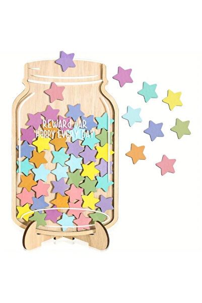 Choice L light green 47 Pcs Star Magnets Reward Jar Artificial Wood Behavior ...