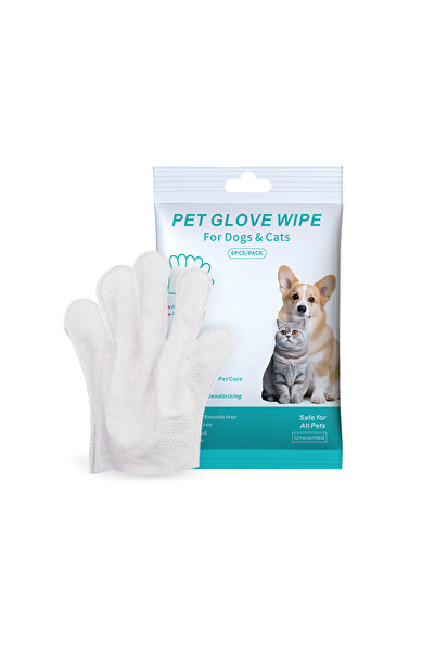 Choice green New 6PCS Pet Wash-Free Gloves Cat Bath Deodorant Wipes Disposabl...