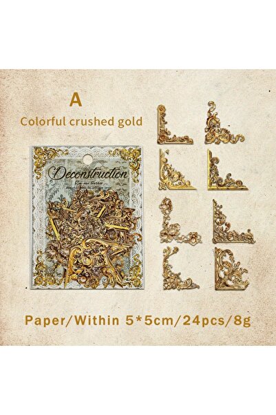 choice2 A 24pcs Vintage Corner Aesthetic Stickers Decorative Stickers Scrapbo...
