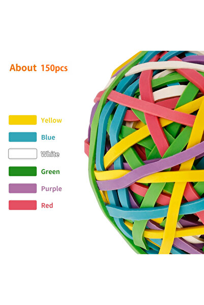 Choice Colorful Rubber Band Ball Elastics 150 Pcs Colorful Rubber Bands Stati...