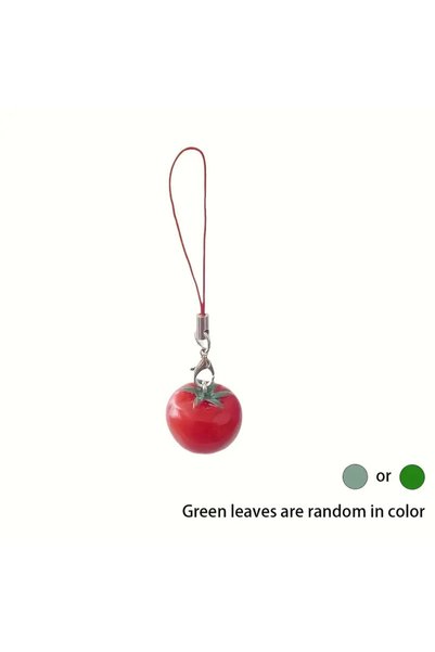Choice Red rope tomato Realistic Tomato Fruit Phone Charm Keychain Resin Mate...