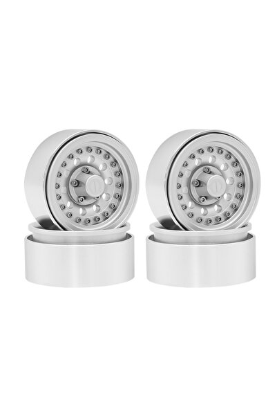 Choice 4pcs Silver 1/10Metal 1.9 Beadlock Wheel Hub Rim for 1/10 RC Crawler A...