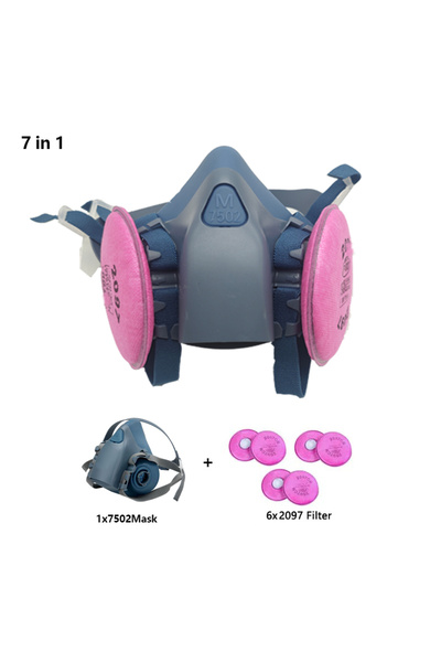 Choice7 7in1-2097 7502 Silicone Respirator Gas Mask With 2097 Filter Goggles ...