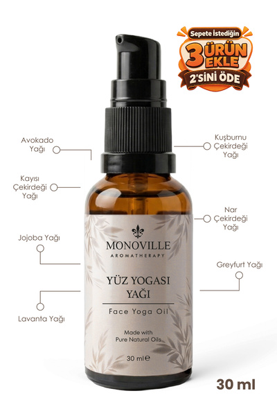 Monoville Yüz Yogası Yağı 30 ml Cam Şişe (Face Yoga Oil)
