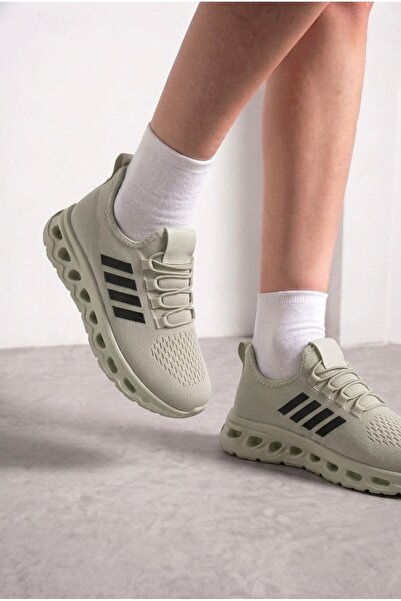 İmerShoes Unisex Spor Ayakkabı Şeritli Bağcıksız Hava Alan Ultra Rahat Hafif Taban Sneaker 125