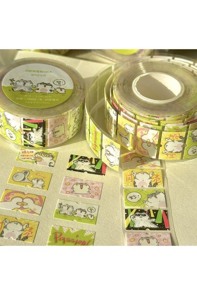 Choice 200PCS 200pcs/Roll Transparent Cute Cats Stickers for Kids Funny Anima...