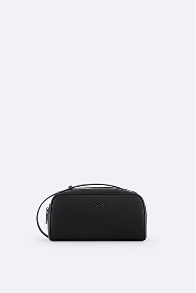 Avva Men's Black Compartmentalized Handbag and Shaving Bag B009770