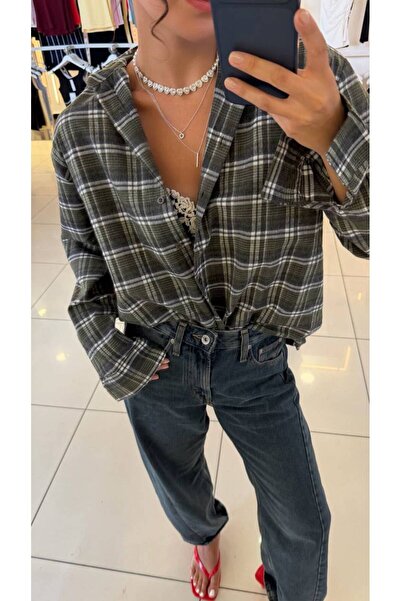 Serpirella Butik Καρό Καρό Πουκάμισο Oversize