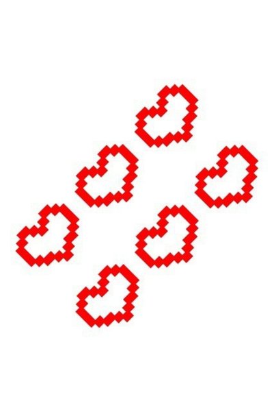 Choice1 Red 6PCS Mosaic Heart-shaped Pixel Heart-shaped Car Window Decoration...