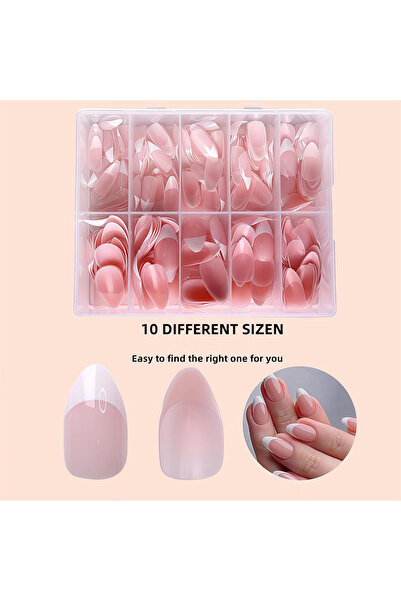 Choice YELLOW 120/240/360PCS Box Glossy Soft Gel Pink French Nail Tips Medium...