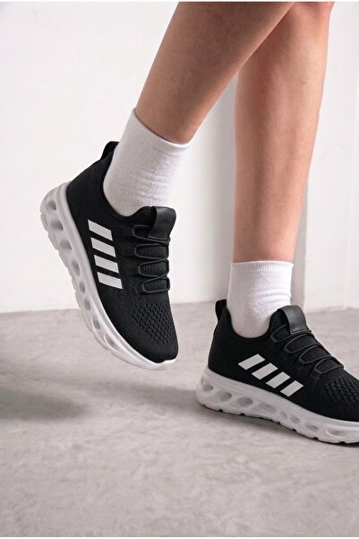 İmerShoes Unisex Spor Ayakkabı Şeritli Bağcıksız Hava Alan Ultra Rahat Hafif Taban Sneaker 125