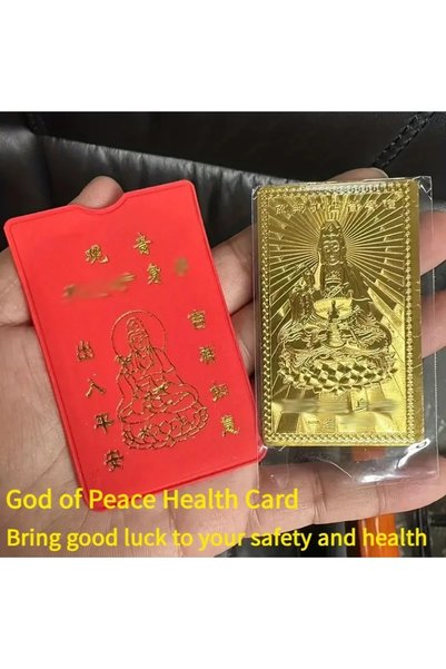 Choice1 Light Yellow Chinese Thangka Wealth God Card in Gold Foil. Luxurious ...