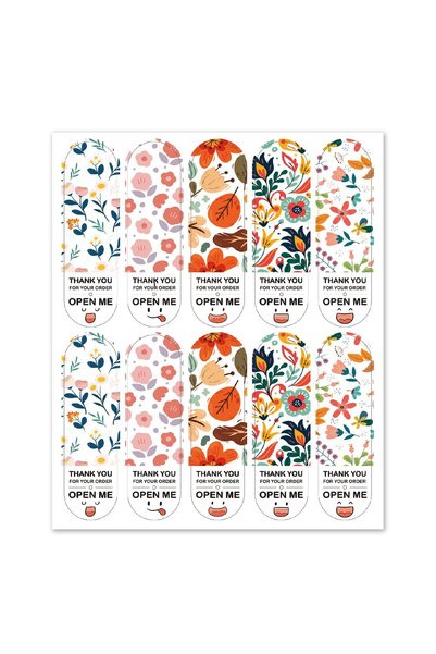 Choice Flower 100 Pcs Flower Thank You Stickers Seal Labels For Gift Or Commo...