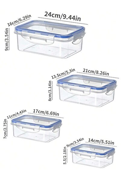 Choice1 500ml WHITE Sealed rectangular refrigerator storage box with lid Plas...