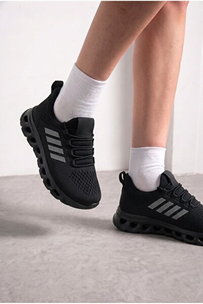 İmerShoes Unisex Spor Ayakkabı Şeritli Bağcıksız Hava Alan Ultra Rahat Hafif Taban Sneaker 125