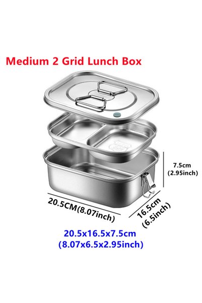 Choice Medium 2 Gird 304 Stainless Steel Lunch Bento Box,for Kids Adults Port...