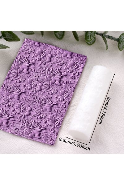 Choice3 Brushed Roller 1 Vintage Floral Texture Roller Durable Plastic Vintag...