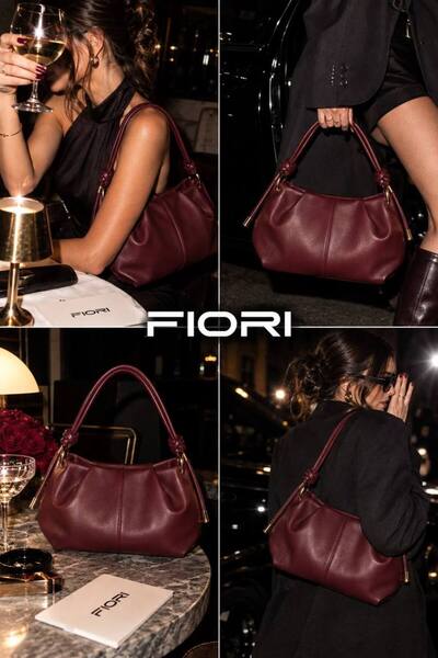 Fiori حقيبة كتف نسائية من الجلد الصناعي