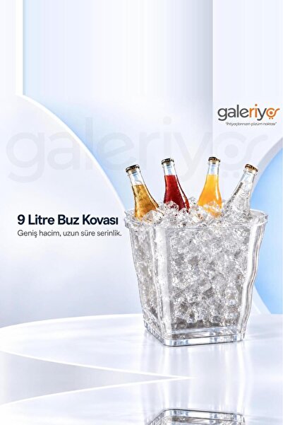 Galeriyo 9 Lt. İçecek ve Buz Kovası – Taşınabilir Şeffaf