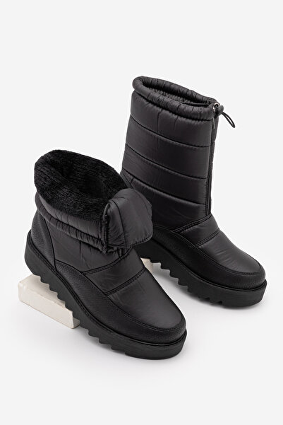 Marjin Women's Snow Boots Thick Serrated Fur Inside Sole Front Zipper Elastic...