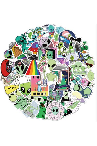 Choice 50PCS Cartoon Alien Graffiti Waterproof Stickers Creative Trendy Fridg...