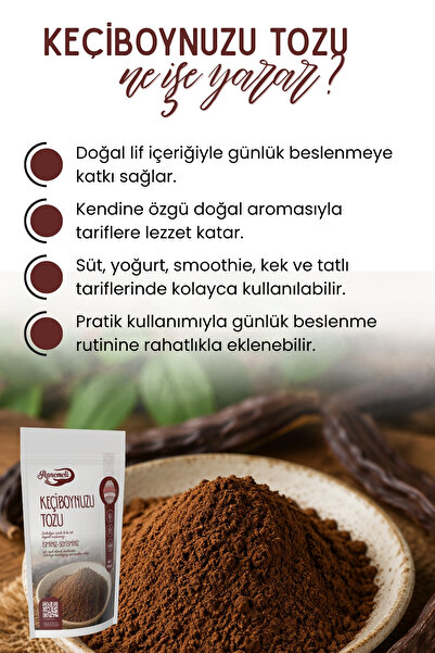 Annemeli 250 gr Keçiboynuzu Tozu ( Unu ) Harnup Unu Bebek Ek Gıda Çekirdeği Ile Öğütülmüştür