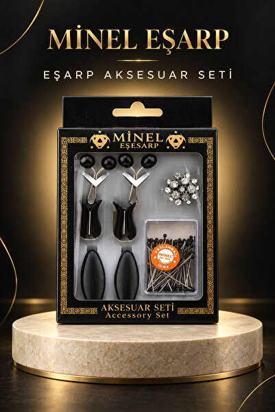 MODA Eşarp & Şal Aksesuar Seti – Mıknatıslı Klips, Taşlı Broş ve Paslanmaz İğne
