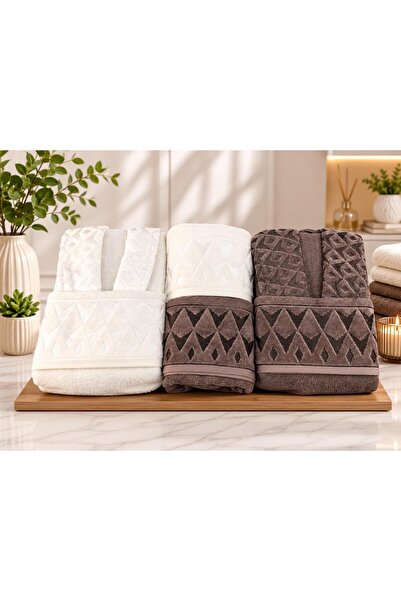 ROYAM Σετ οικογενειακών μπουρνούζια 6 τεμαχίων Cotton Paris Jacquard Cotton