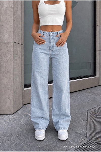alanora Kadın Wide Leg Salaş Esnek Palazzo Pantolon