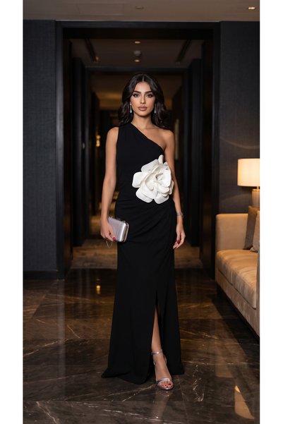 it's Mine Black One Shoulder Evening Dress