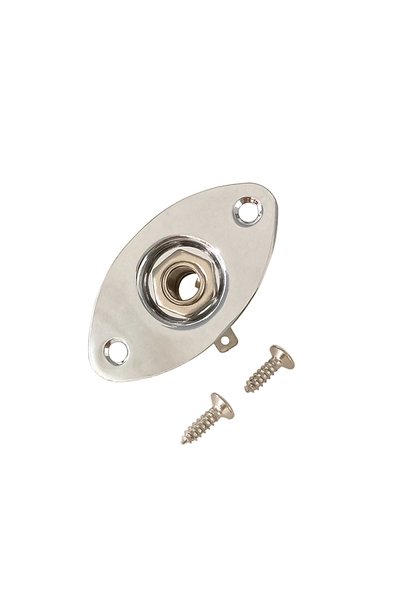 Choice Silver Metal Bass Jack Socket with Oval Plate 1/4inch Electric Guitar ...