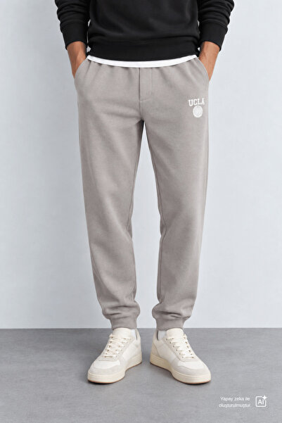 UCLA Luskin Graphite Shrinkable Cuffed Elasticated Printed Standard Fit Men's...