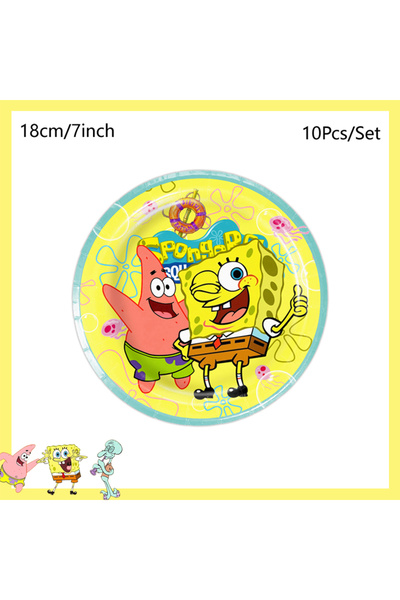 Choice9 7inch Plate 10Pcs SpongeBob SquarePants Party Decorations Baby Shower...
