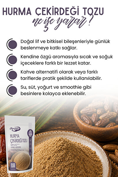 Annemeli 250 gr Hurma Çekirdeği Tozu (UNU) %100 Doğal