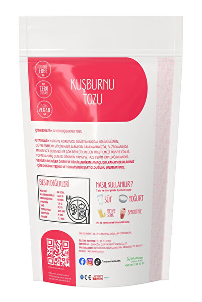 Annemeli 250 gr Kuşburnu Çekirdeği Tozu Yerli Doğal ( Kuşburnunun Tamamı Öğültülmüştür.)